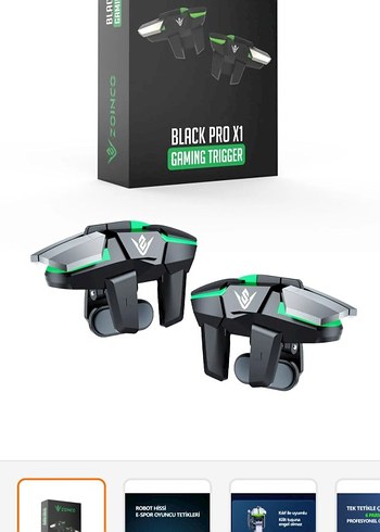 Black Pro X1 Siyah Oyun Tetikleyicisi iPhone Android