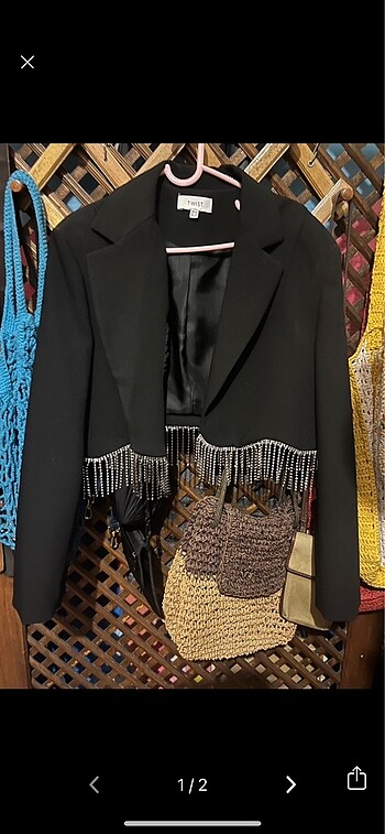 Twist Twist crop taşlı ceket