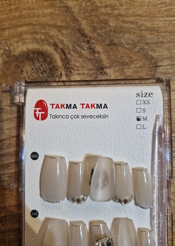 Beyaz Takma Tırnak Seti M Beden - Görsel 6