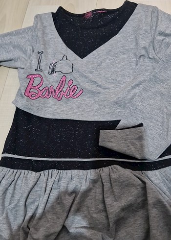 Gri Barbie Baskılı Uzun Kollu Kız - Görsel 2