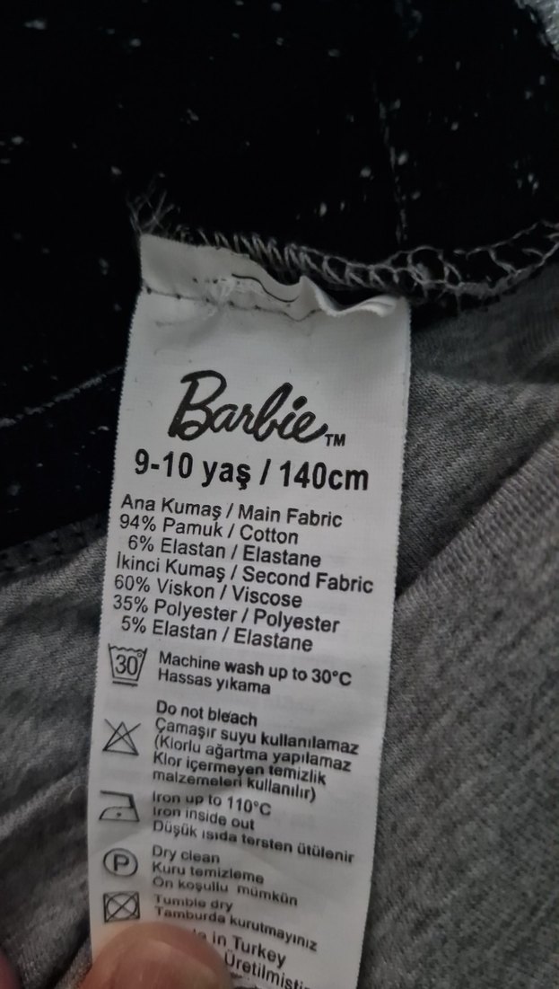 Gri Barbie Baskılı Uzun Kollu Kız - Görsel 3