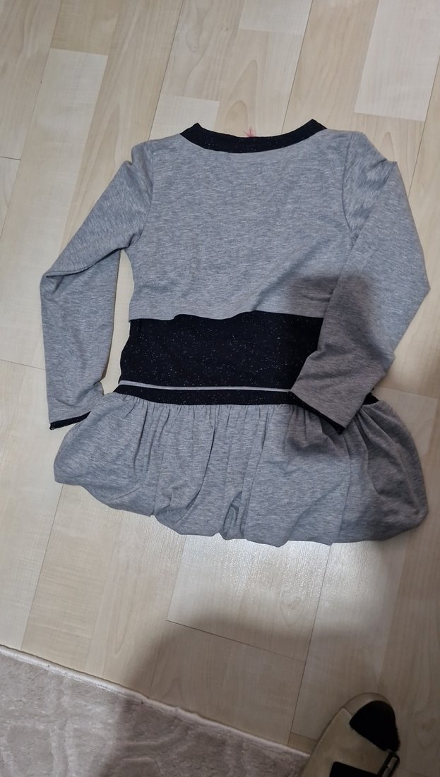 Gri Barbie Baskılı Uzun Kollu Kız - Görsel 4