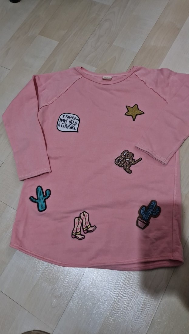 Kız Çocuk Pembe Baskılı Uzun Kollu Tişört - Görsel 3