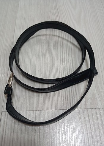 Siyah Deri inçe Kadın Kemer Tokalı - Görsel 2