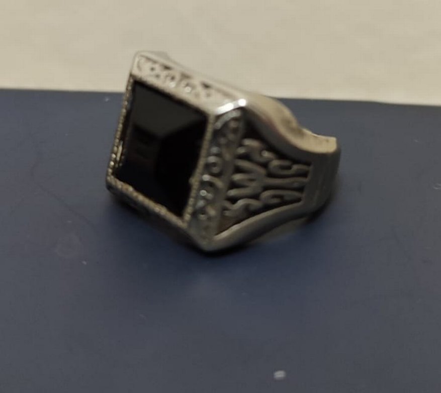 Siyah Taşlı Erkek Yüzük - Görsel 2