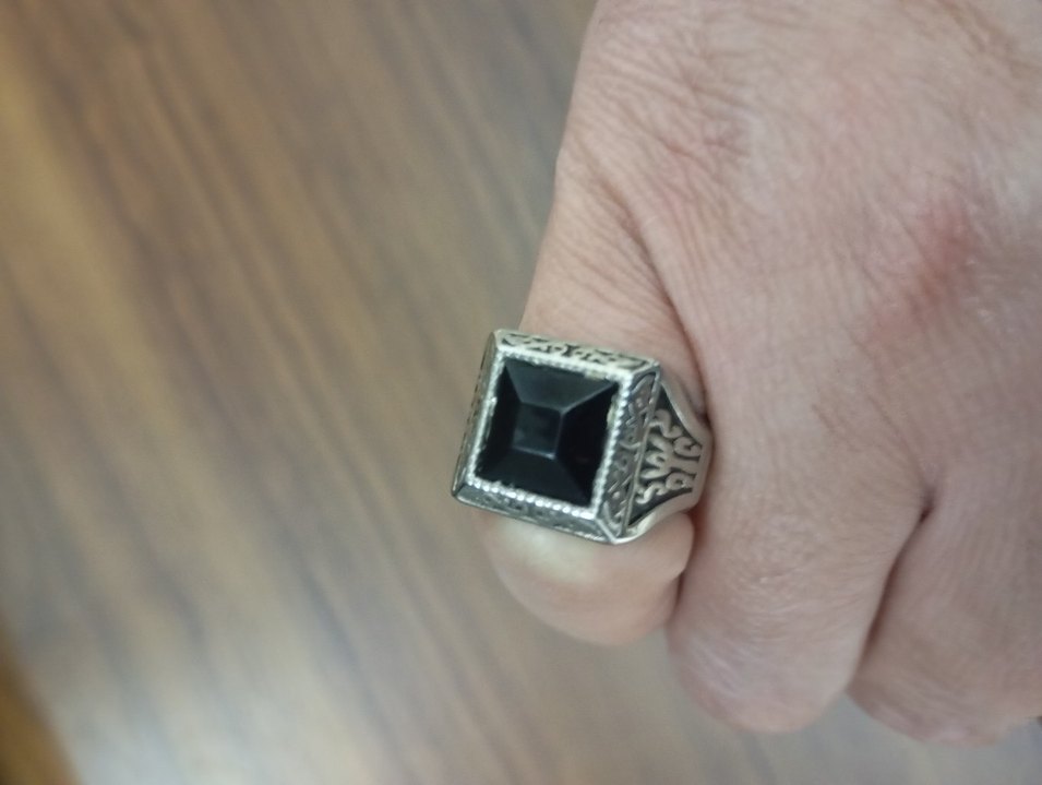 Siyah Taşlı Erkek Yüzük - Görsel 5