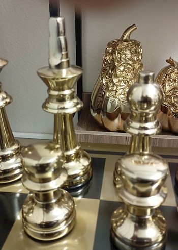 Büyük Çelik Taşlı Satranç Takımı - Görsel 5