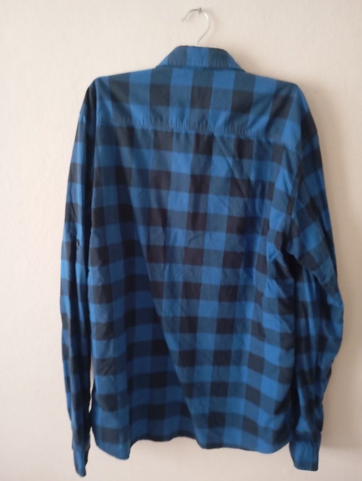 Erkek Mavi Kareli Uzun Kollu Gömlek - Görsel 2