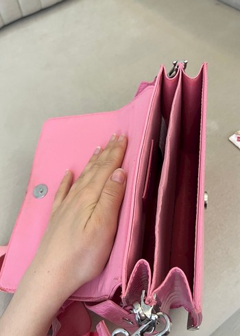 Bershka BERSHKA Pembe Krokodil Desenli Kadın Deri Çanta