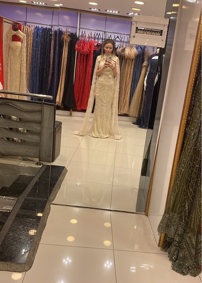 Abiye taşlı elbise - Görsel 2