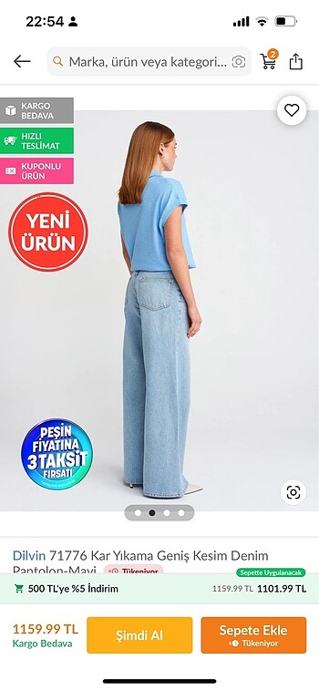 Dilvin Dilvin marka mavi kot pantolon ???? 38 beden