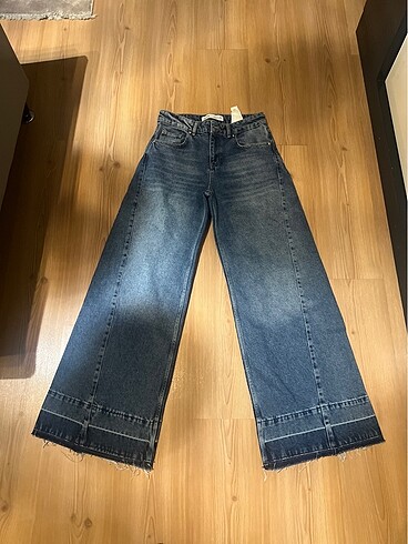 36 beden lacivert geniş kesim kot pantolon ????