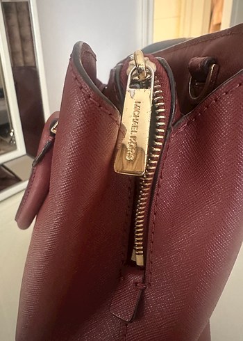 Michael Kors Bordo Deri Kadın Çanta - Görsel 4