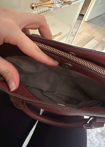 Michael Kors Bordo Deri Kadın Çanta - Görsel 5