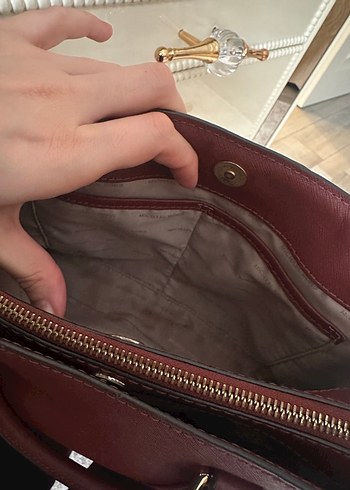 Michael Kors Bordo Deri Kadın Çanta - Görsel 6