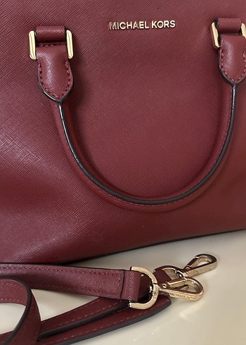 Michael Kors Bordo Deri Kadın Çanta - Görsel 8