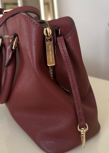 Michael Kors Bordo Deri Kadın Çanta - Görsel 9