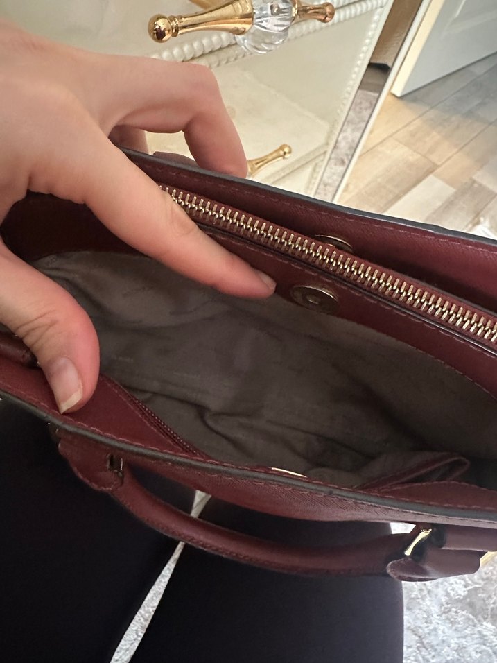 Michael Kors Bordo Deri Kadın Çanta - Görsel 5