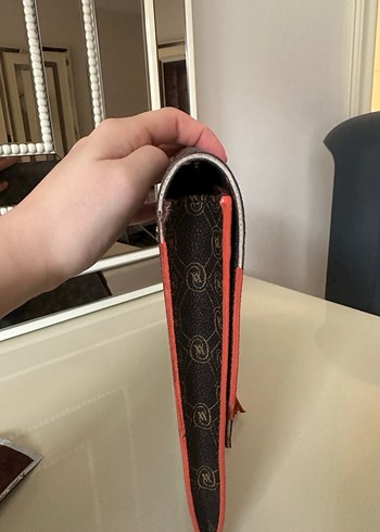 Kahverengi Vakko Monogram Orjinal Deri Portföy Çanta - Görsel 3