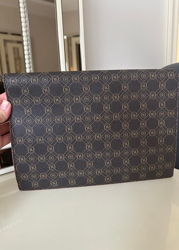 Kahverengi Vakko Monogram Orjinal Deri Portföy Çanta - Görsel 2