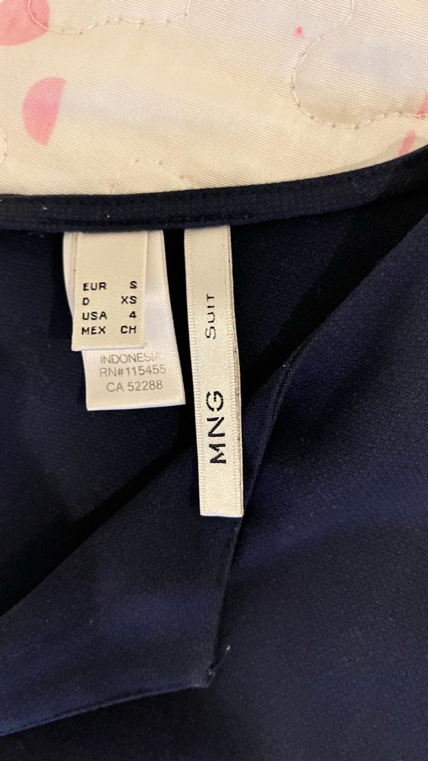 Mango V Yaka lacivert mini elbise - Görsel 3