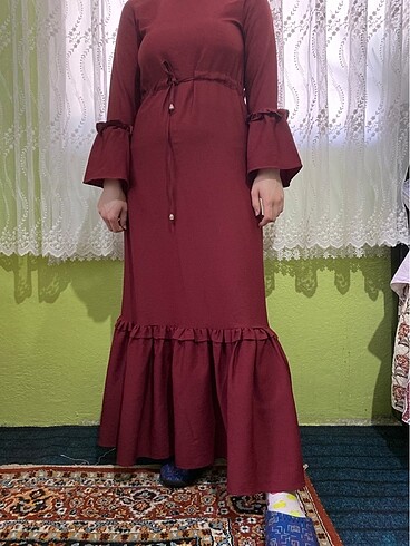 40 Beden bordo Renk Elbise