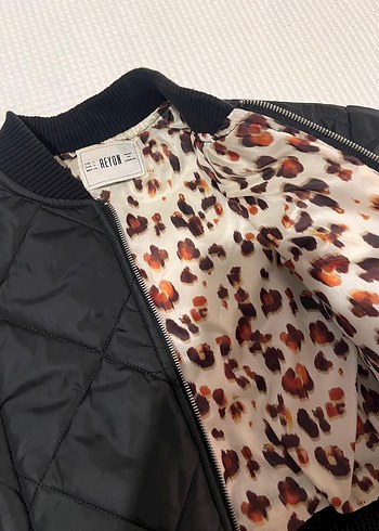 Diğer Siyah şişme crop ceket mont