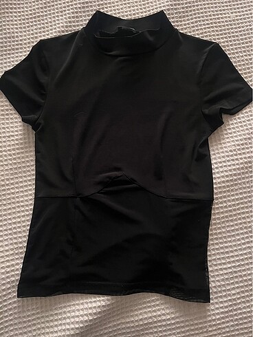 siyah crop bluz