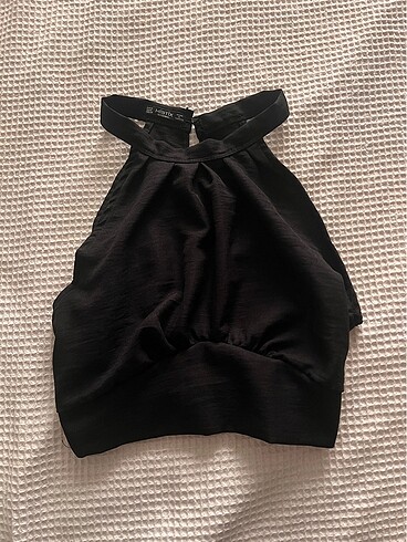 Diğer keten siyah crop