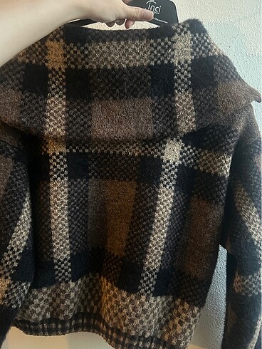 s Beden ZARA Ekose Örgü Bomber Ceket