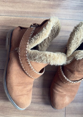 Taba Süet Kürklü Kadın Dolgu Bot - Görsel 2