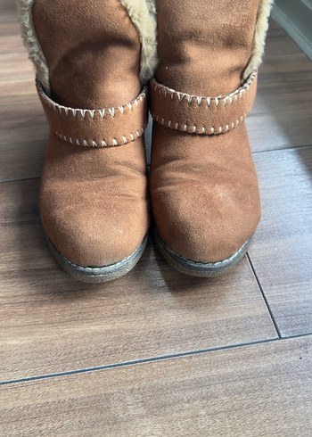 Taba Süet Kürklü Kadın Dolgu Bot - Görsel 4