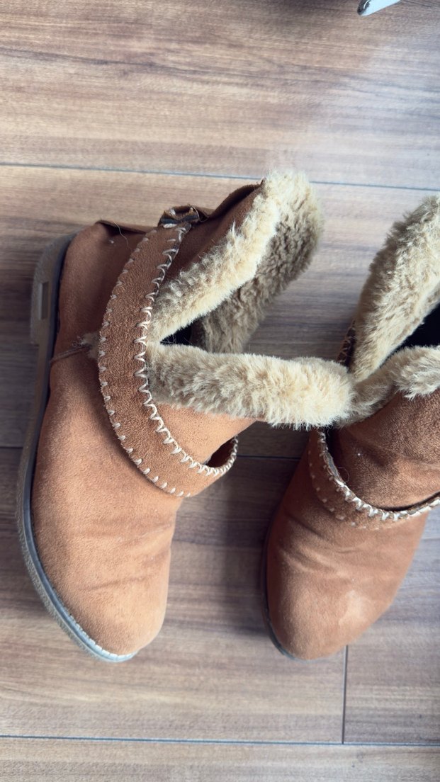 Taba Süet Kürklü Kadın Dolgu Bot - Görsel 2