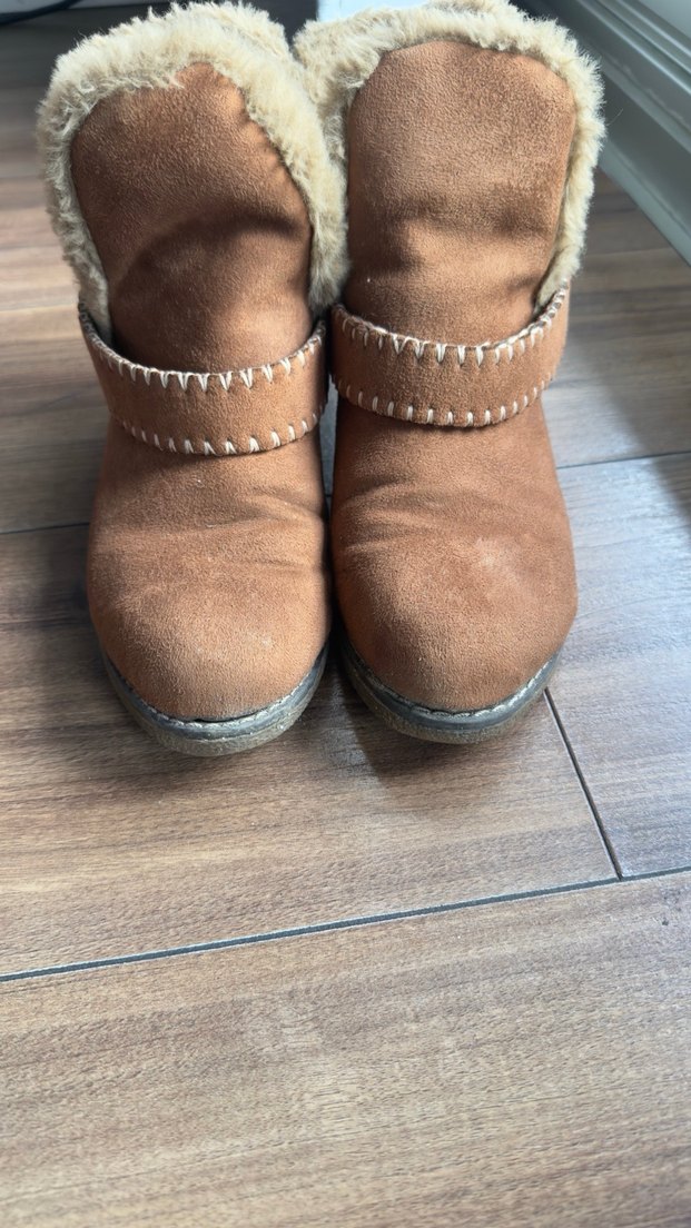 Taba Süet Kürklü Kadın Dolgu Bot - Görsel 4