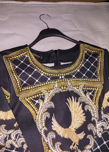 Siyah Payetli Uzun Kollu Kadın Elbise - Görsel 2