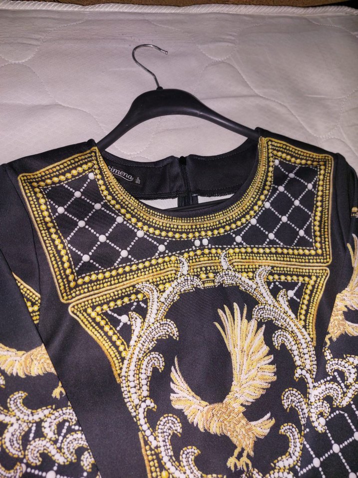 Siyah Payetli Uzun Kollu Kadın Elbise - Görsel 2