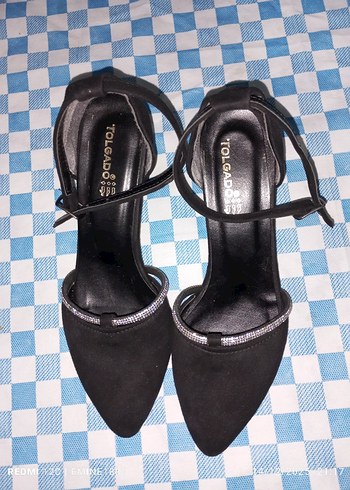 Siyah Tokalı Kadın Topuklu Abiye Ayakkabı - Görsel 2