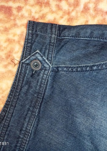 Düğmeli Mavi Denim Midi Etek - Görsel 2