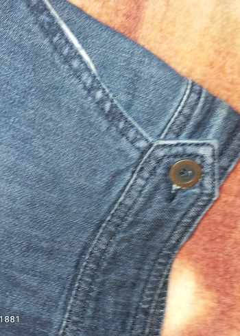 Düğmeli Mavi Denim Midi Etek - Görsel 4