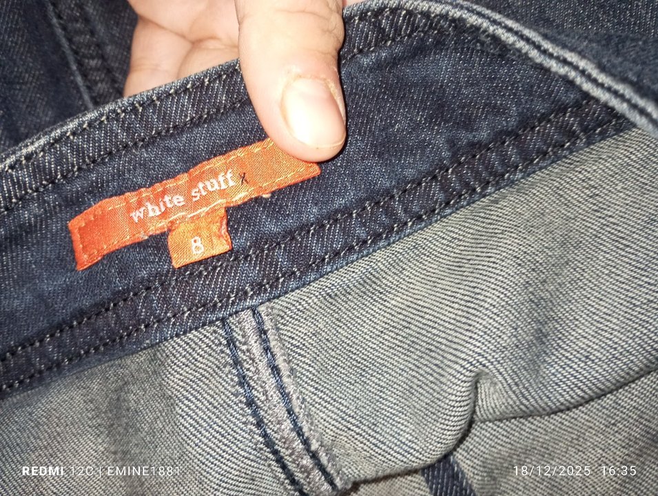 Düğmeli Mavi Denim Midi Etek - Görsel 5