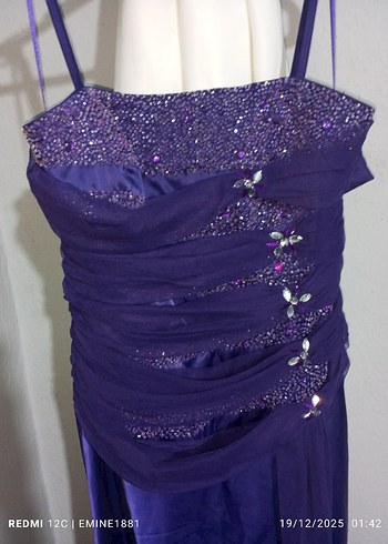 Parlak Mor Abiye elbise - Görsel 2