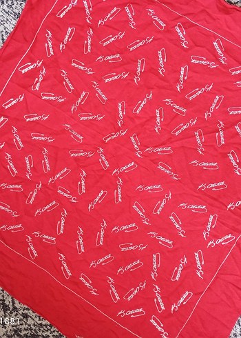 Kadın Kırmızı Vintage ATATÜRK İMZALI bandana - Görsel 4