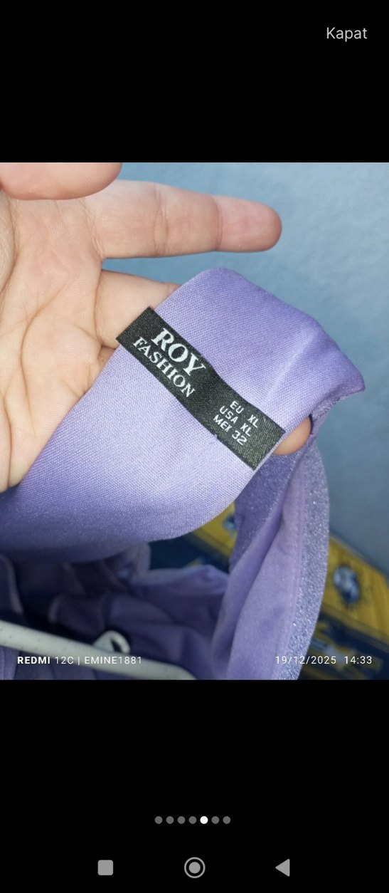 Mor Drapeli Uzun Abiye Elbise - Görsel 2