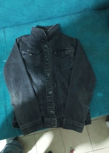 Siyah Düğmeli erkek çocuk kot Ceket - Görsel 4