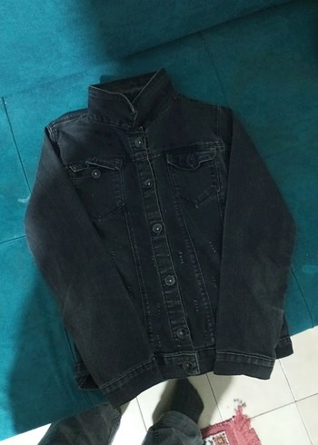 Siyah Düğmeli erkek çocuk kot Ceket - Görsel 5