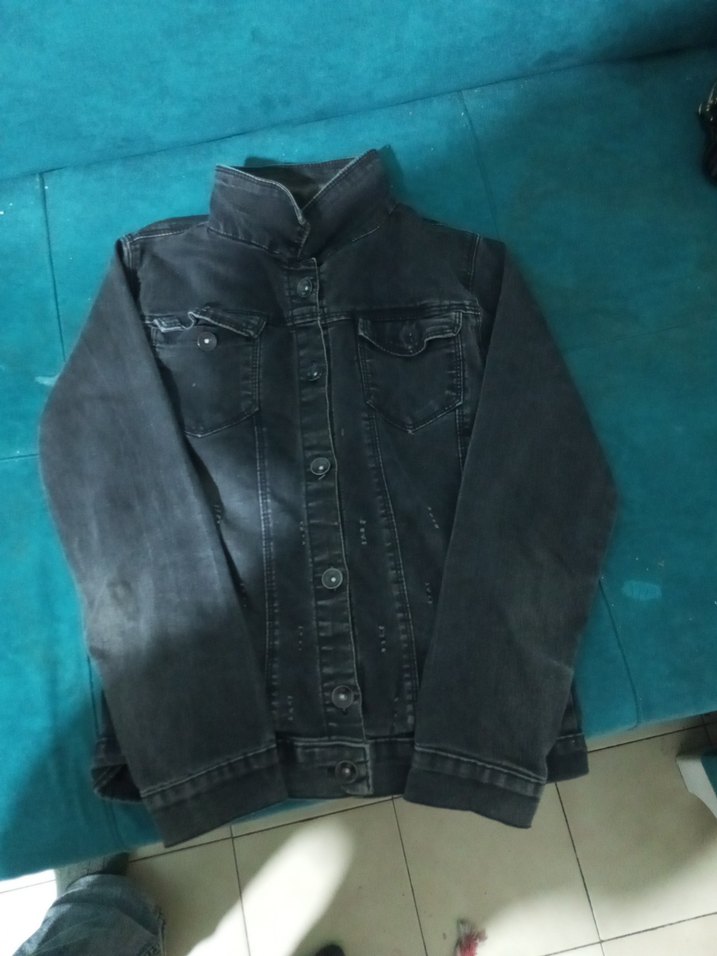 Siyah Düğmeli erkek çocuk kot  Ceket - Görsel 4