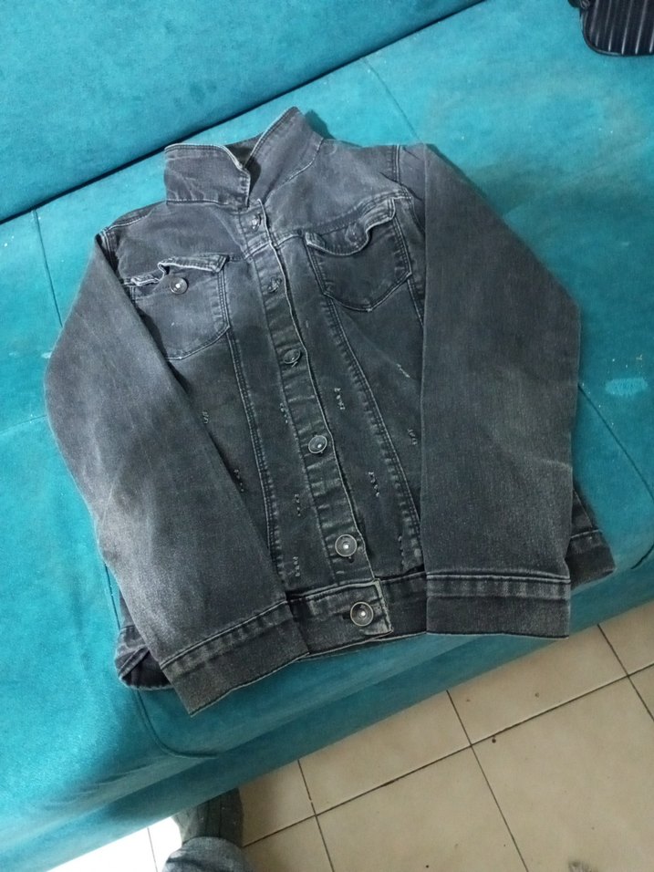 Siyah Düğmeli erkek çocuk kot  Ceket - Görsel 2