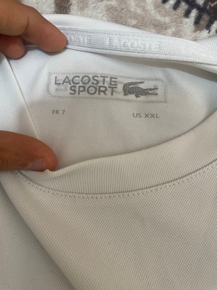 Erkek Beyaz Spor Polo Tişört ORJ LACOSTE - Görsel 3
