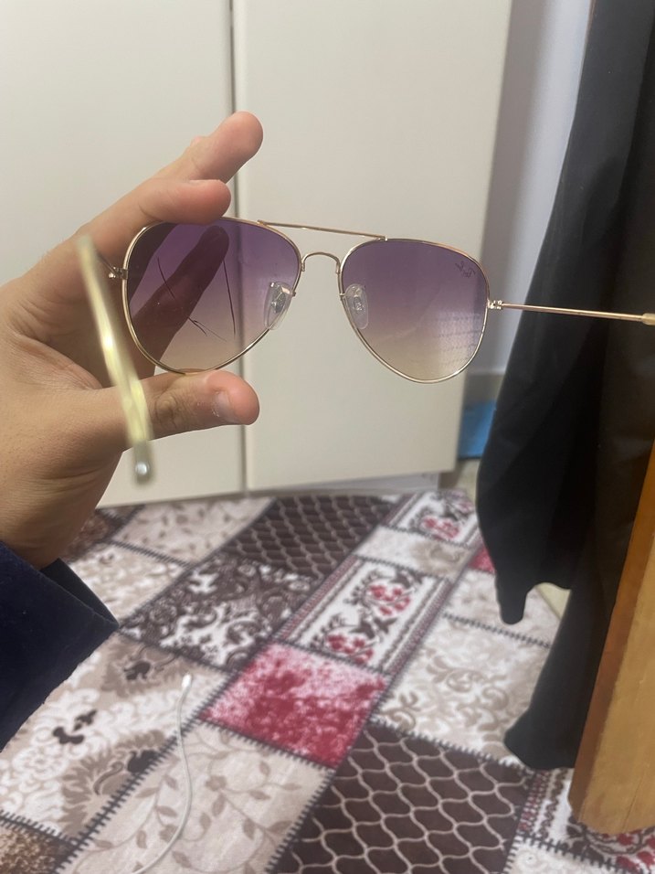 Şeffaf Mor Camlı erkek Güneş Gözlüğü - Görsel 5