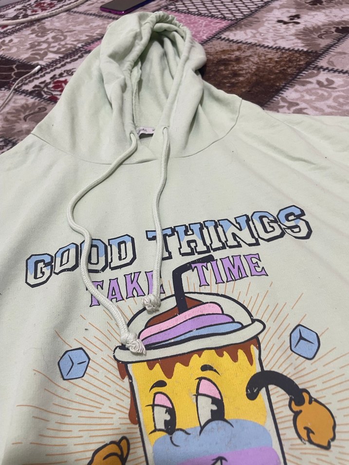 United Çok Renkli Kapüşonlu Baskılı Sweatshirt - Görsel 2